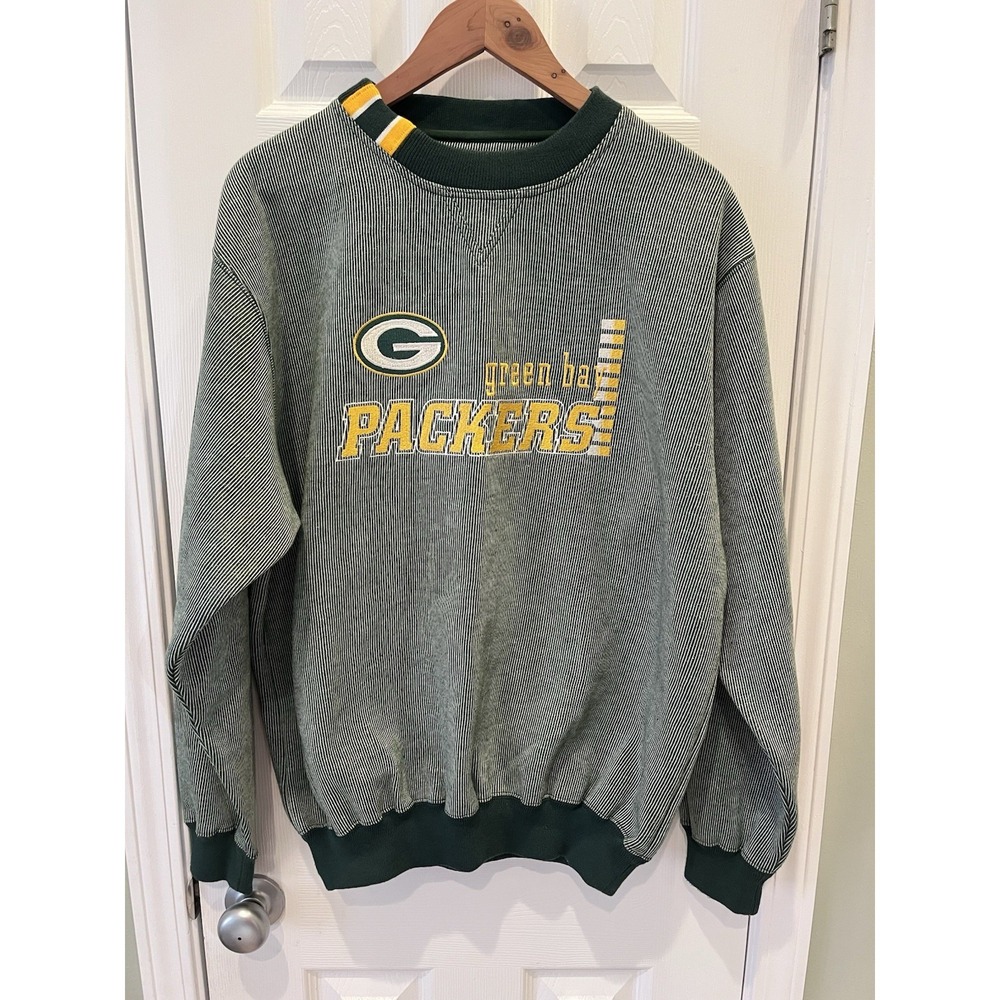 Vintage Green Bay Packers Sweatshirt Mens L Green Football Logo Athletic 90s